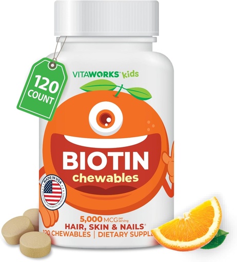 [BRSRMH32PIGQM3A2] Deti Biotin 5000mcg Žuvacie tablety 