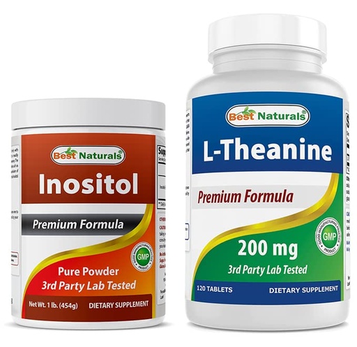 [BRSRMBQEDJ6BUGYV] Best Naturals Inositol Powder 1 Lb & L-Theanine 200mg