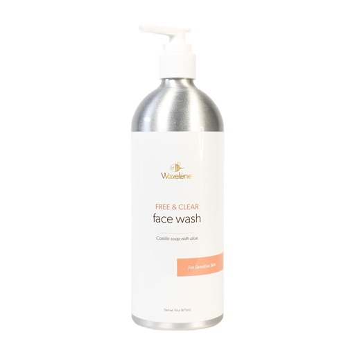 [BRSRA2QLOF5R6CTK] Waxelene Face Wash, Free And Clear, Home Size, 16oz, 475 מ"ל, עבור עור רגיש בטוח, אקזמה, פסוריאזיס, דרמטיטיס, biodegradable, שונית בטוחה