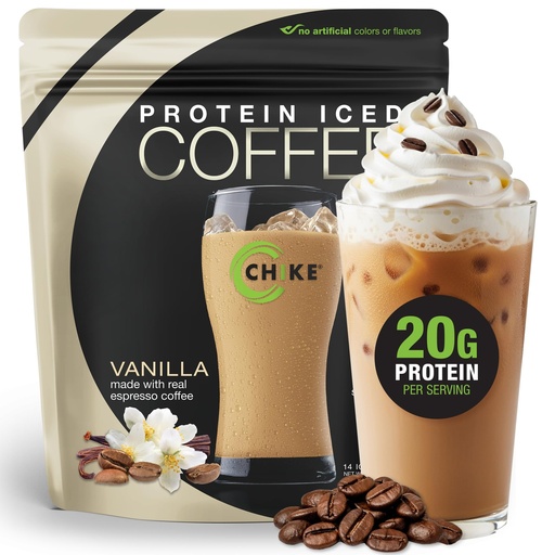 [BRSWGZARO4CGMFD4] Chike Vanilla High Protein Iced Coffee, 20 G Protein, 2 Shots Espresso, 1 G Sugar, Keto Friendly and Gluten Free, 14 Servings (15.8 Ounce)