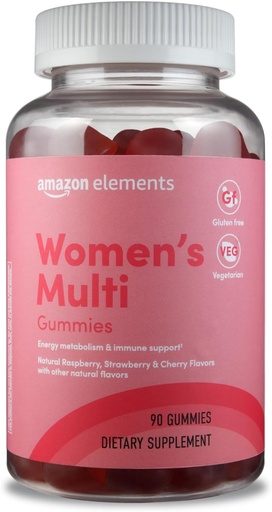 [BRSWGFT6C4PGE235] Elementen - Volwassen vrouwen Organische Multivitaminen, 90 Gummies (30 porties), Vegetarisch, Glutenvrij (voorheen Revly)