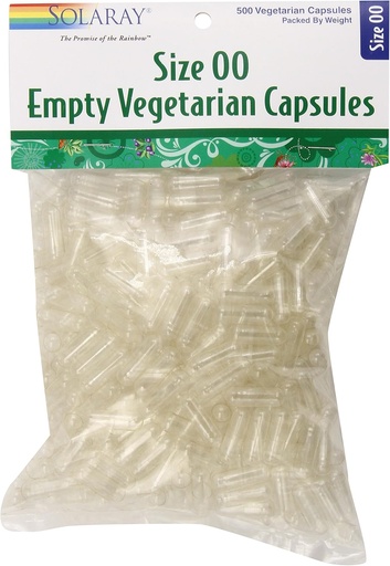 [BRSWIYD6AIGWAYA5] SOLARAY Empty Vegetarian Capsules, Size 00, 500 Count
