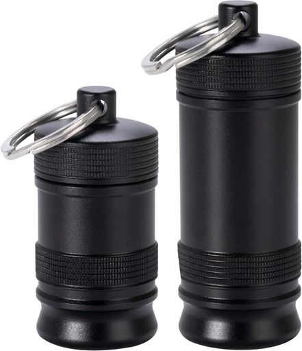 [BRSRAHAZAFYA43LL] Porta-pílulas portátil Keychain - liga de alumínio impermeável pequena caixa de pílulas, recipiente de comprimidos de metal para bolsa diária caixa de pílulas medicamento Organizador de garrafa para viagem de camping ao ar livre