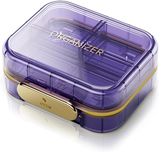 [BRSROAILBV6WMDTZ] 7 müqayisə ilə Portable Travel Pill Organizer - Perfect Weekly Pill Case Suluq Pill Box Daily Vitamins və Medicine, Pocket Purse üçün Kiçik Pill Konteyner (Purple)