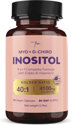 [BRSRAGAZAR4AYAYY] QSTA Myo- Inozitol & D- Chiro Inozitol papildas moterims 4100 mg (40: 1 santykis) - 9- in-1 Hormoninė & metabolinė parama su folatu, vitaminas B6, B12, D3, cinkas ir chromas