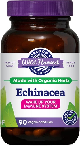 [BRSWIYQPCJ6AOCDG] Oregon's Wild Harvest Echinacea Organic Herbal Supplement, 90 Count