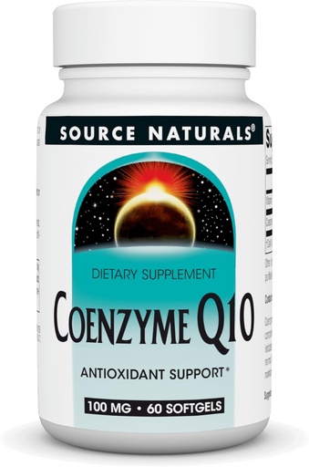 [BRSWIY34BMMAI23I] Source Naturals Coenzyme Q10 Antioxidant Support 100 mg for Heart, Brain, Immunity, & Liver Support - 60 Softgels