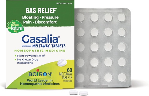 [BRSWG2QRBB5RMADO] Boiron Gasalia Tablets for Relief from Gas Pressure, Abdominal Pain, Bloating, and Discomfort - 60 Count
