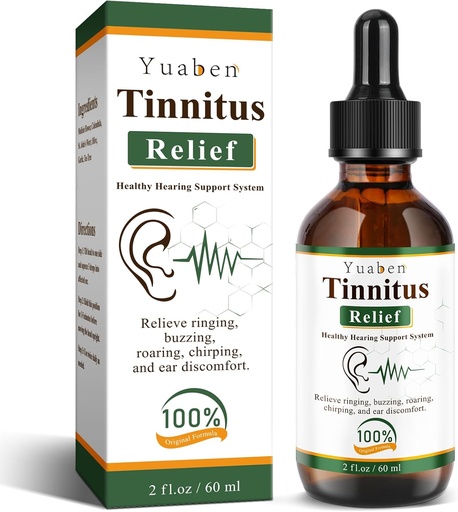 [BRSRAA36BANG2G3J] Yuaben Tinnitus Relief for Ringing Ears, Ear Drops for Clogged Ears & Ear Ringing Relief, Natural Ingredients