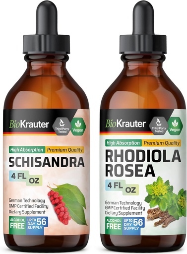 [BRSRAGDYOQCQKDYZ] BIO KRAUTER Schisandra Tincture 4 Fl. Oz. & Rhodiola Rosea Tincture 4 Fl. Oz.