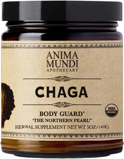 [BRSWGBD5PICRAGY6] Anima Mundi Apothecary Chaga Mushroom Powder - Organisches Chaga Pilzpulver - Immunsystem-Unterstützungsergänzung - Toll für Tee, Kaffee und mehr (5oz)