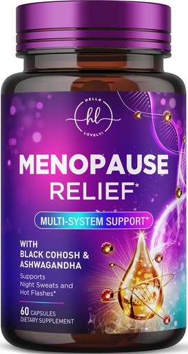 [BRSWGCDQB4MWOE36] Menopause Supplements for Women - Complete Hot Flash Night Sweats & Menopause Relief Pills, Probiotics with Dong Quai & Black Cohosh for Vaginal, Digestive Support - 60 Capsules