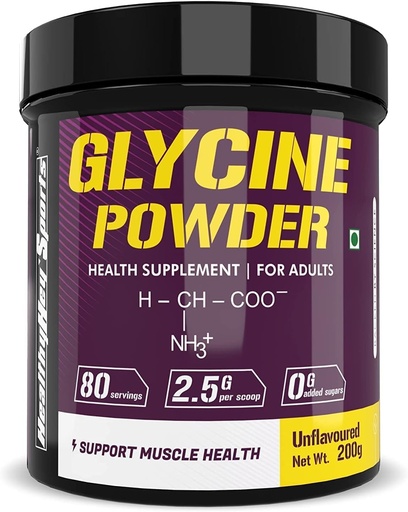 [BRSRAAQKO4ARGCDG] Sports Glycine Powder - Amino Acid Supplement - Support Muscle Health - 200 gram - 80 Servings