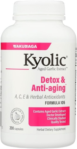 [BRSWIYQ2AEFBMADC] Kyolic Garlic Formula 105 Detox & Anti-Aging (200 Capsules)