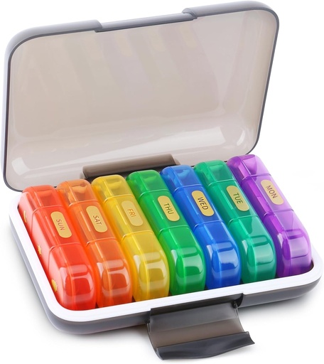 [BRSRMC33OICAOH3V] YUSHAN Travel Pill Organizer 3 Times a Day Weekly, Pill Box Contains 7 Cute Medicine Organizer, Premium Material & BPA-Free Pill Case to Storage Vitamins/Fish Oil/Supplements.