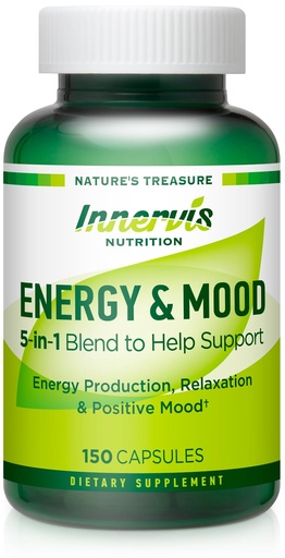 [BRSRAEL3OINQI3LG] Energy & Mood Supplement – Boost Energy & Reduce Fatigue, Support Relaxation – 150 Capsules – Non-GMO, 3rd Party Tested – Innervis Nutrition