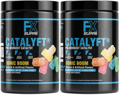 [BRSW2BAQBEMW2YLO] FXSUPPS Katalizator pred treningom Powder napitek za moške in ženske, Sonic Boom 