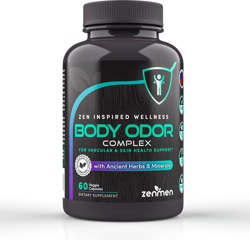 [BRSW2YD5CAJQ2AD5] Zenmen Aually Body Deodorizing Suplement - Body Odor Pills - Internal Deodoran untuk Underarms, Intimate Areas, dan Parts Swasta - 60 Vegan Capsules. Dibuat di Amerika Serikat