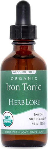 [BRSRAGA6OEFAAGYY] Herb Lore Iron Tonic - Organic Liquid Iron Drops Supplement for Kids & Women - Baby, Infant & Toddler Friendly - Plant Based, Vegan, Gentle, Non Constipating Herbal Timcture (2 fl oz)
