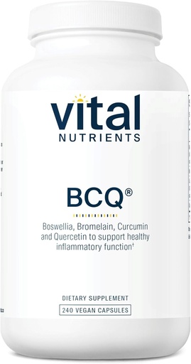 [BRSWIYQAAEHWCEAV] Vital Nutrients BCQ | Vegan Boswellia, Bromelain, Curcumin & Quercetin Supplement | Joint Support Supplement | Supports Sinus & Digestive Health | Gluten, Dairy, Soy Free | 240 Capsules