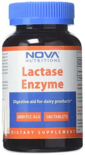 [BRSWIB33CIGAYC3E] Nova Nutritions Lactase Enzyme 3000 FCC ALU 180 Tablets