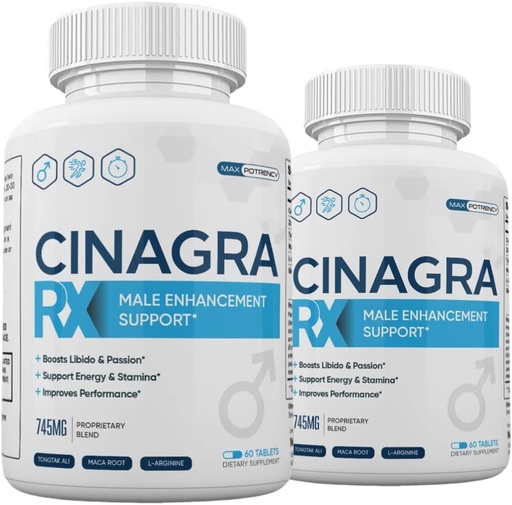 [BRSRMGAPAEMRSHI6] (2 Pack) Cinagra RX Pills for Men, Cinagra RX Supplement Advanced Formula, 120 Count