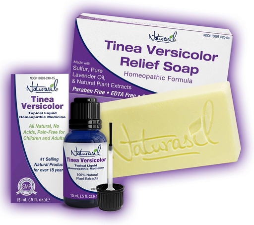 [BRSWIFY2AUNGAAL6] Tinea Versicolor Full Body Value Pack - Targeted Relief Liquid (15mL) + 1 Anti-Itch Soap | Natural Ingredients for Ringworm, Candida, Itch & Tinea | Gentle for All Skin Types | Safe for Kids & Adults