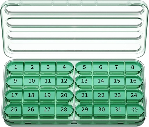 [BRSROFQOAV7QKDQV] Zoksi Monthly Pill Organizer 1 Time a Day, 30 Day Pill Box Organizer Once a Day, One Month Large Pill Case for Travel, 31 Day Daily Medcine Container for Vitamins, Supplement & Medication (Olive)