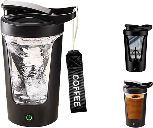 [BRSRAFD7PMHAOEI4] Electric Protein Shaker Bottle, Portable Mixer Cup, USB C Rechargeable, BPA-Free Tritan, 450ml/16oz, 500mAh, for Smooth Shakes