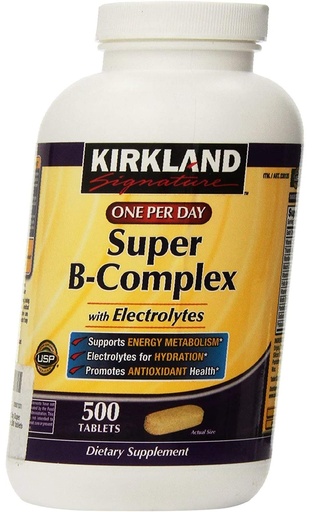 [BRSWKH3ZCMGREGAU] KIRKLAND SIGNATURE One Per Day Super B-Complex with Electrolytes,Tablet, 1000 Count (Pack of 2)