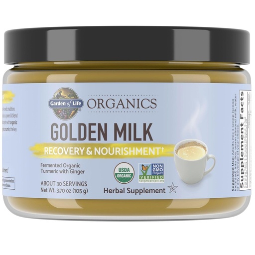 [BRSWGFL6BYCQI3TL] Garden of Life Organics Golden Milk Recovery & Nourishment Powder - 44mg Turmeric Curcumin (95% Curcuminoids), Ashwagandha - Organic Non-GMO Vegan & Gluten Free Herbal Supplements, 30 Servings