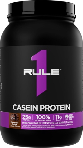 [BRSROGIQOR6AKE36] Rule 1 Casein Protein - 25g Protein and 11g EAAs Per Serving from Slow-Release Micellar Casein for Overnight Recovery and Sustained Delivery Between Meals (2 Pounds*, Chocolate Fudge)