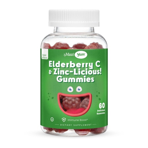 [BRSWYZI7OICQEDQZ] Elderberry Zinc Gummies - Organic Sambucus Elderberry Gummies with Zinc and Vitamin C - Vegan Immune Support for Adults and Kids - Chewable Elderberries Supplements for Immunity Boost - 60 Gummies