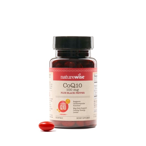 [BRSRAZ35DEJQEFD6] NatureWise CoQ10 100mg + Black Pepper Softgels - High Absorption Coenzyme Q10 + Black Pepper - Antioxidant for Heart Health + Cellular Energy - Vegan, Non-GMO, Gluten-Free - 90 Count[90-Day Supply]