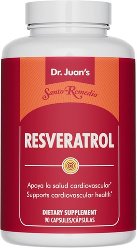 [BRSRMEARAQNBED3D] Santo Remedio Resveratrol, soutient la santé cardiovasculaire*, supplément alimentaire, végétarien, pas de couleurs artificielles, pas de saveurs artificielles, 200 mg, 90 capsules