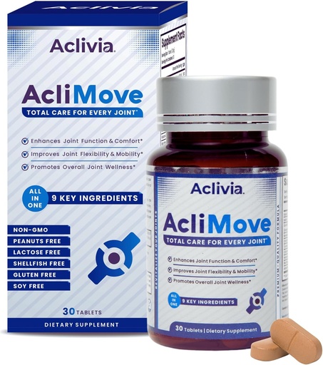 [BRSROBIYBEPAMGYU] Joint Support Supplement - Mobility & Flexibility Formula with Hyaluronic Acid, Collagen, Egg Shell Membrane, Calcium & Astaxanthin - Non-GMO, Gluten-Free (30 Tablets)