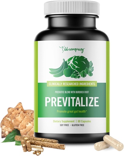 [BRSWGBI7AF5QOELO] חברת BB Previtalize | Prebiotics for Women, Prebioticfi for Gut Health, Digestive Health | מזון עבור Probiotics & Provitalize | Packaging Vary | 60 Ct