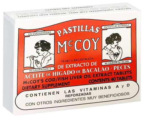 [BRSWIYYDBAMWI2DU] Mccoy Cod/Fish Liver Oil Extract Tablets 40