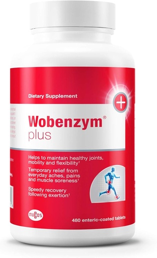 [BRSWIGILOF6Q22DE] Douglas Laboratories Wobenzym Plus - Joint Support & Muscle Recover*y - With Bromelain, Rutin & Trypsin - Proteolytic Enzymes - Enteric-Coated Tablets - 480 Tablets