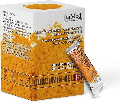 [BRSW2AIYAB5RQEQV] Itamed Turmeric Curcumin Supplement Gel – 95+ Curcumin Powder with HGC-C Complex, Organic Formula, 20 Stick-Packs (5ml Each), Turmeric Curcumin for Enhanced Bioavailability