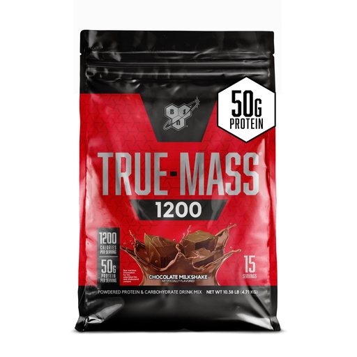[BRSWIEARB4GBACLE] BSN TRUE-MASS Weight Gainer, Mass Gainer Protein Powder, Post Workout Muscle Recovery Powder, Muscle Gainer, 4:1 Carbs to Protein Ratio, Chocolate Milkshake, 10.38 Pound, 15 Servings