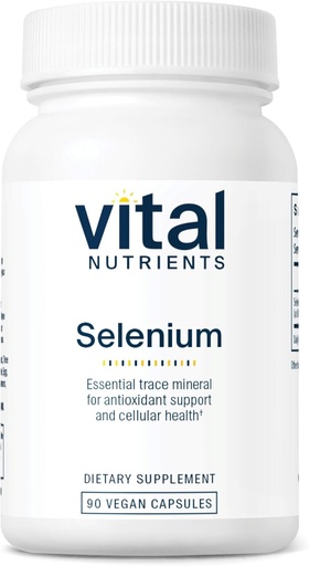 [BRSWIYQFBUNR2CLK] Vitalnährstoffe - Selen - Leistungsstarke Antioxidantienunterstützung - 90 vegetarische Kapseln pro Flasche - 200 mcg
