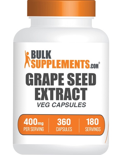 [BRSROAATC4JWG2D2] BulkSupplements.comgrape Seed Extract Capsules - Grape Seed Supplement, Antioxidant Supplement - Vegan, 2 Capsules per Serving, 360 Count (Pack of 1)