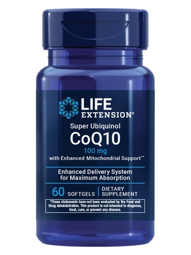[BRSWIGT5BMOWIHDI] Life Extension Super Ubiquinol CoQ10 with Enhanced Mitochondrial Support, Potent Heart Health & Cellular Energy Production Support, Ultra-absorbable, Gluten-Free, Non-GMO, 100 mg, 60 softgels