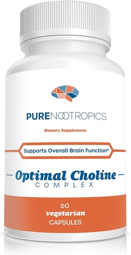 [BRSWYZY3OUNQKDTL] Pure Nootropics - Optimal Choline Complex - Alpha GPC/CDP Citicoline Blend - 300 mg | Cognitive Support | Brain & Muscle Support