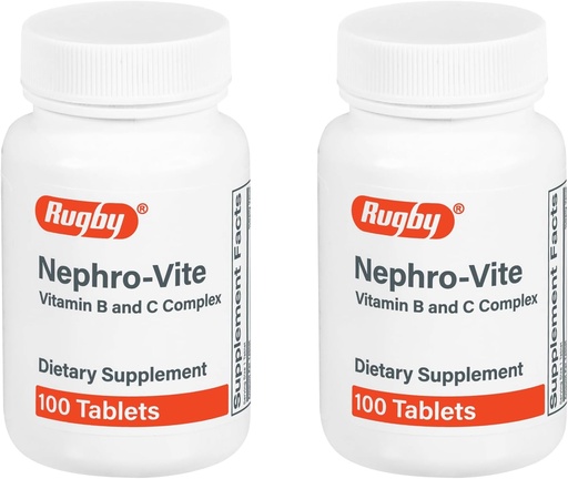 [BRSWKHDZCQAWKG36] Rugby Nephro-Vite Vitamin B and C Complex Tablets - Dietary Supplement - 100 Count (2 Pack)
