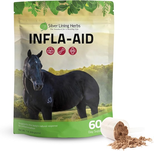 [BRSWIZIGCV7B4ELM] Silver Lining Herbs Infla-Aid for Horses – Natural Anti Inflammatory Supplement for Inflammation Relief – Supports Recovery, Comfort, and Mobility in Muscles, Tendons & Joints – 1 lb Bag (60 Servings)