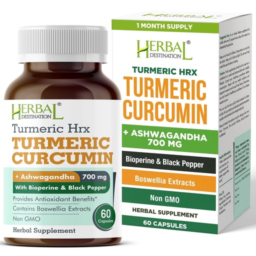 [BRSWIZT6CMCA4DLE] Turmeric Supplement Hrx- Immune Supplement, Metabolism Booster Joint Support Supplement with Turmeric Curcumin, Boswellia, Curcuma & Black Pepper Extract - 60 Capsules