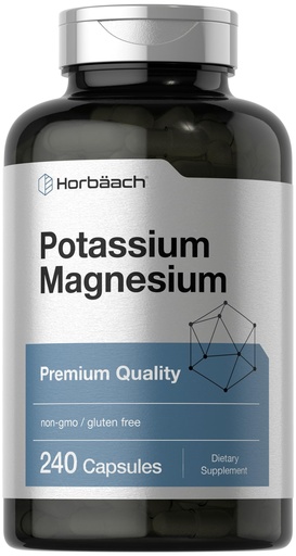 [BRSROZI2C4FGOFLV] Horbäach Potassium Magnesium Supplement | 240 Capsules | Premium Quality | Non-GMO & Gluten Free