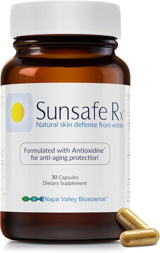 [BRSWIHALOANRYAA5] Sunsafe Rx Anti Aging Supplement: Natural Skin Protection Pills with Antioxidants for a Youthful Appearance & Eye Health + Vitamins, Minerals, & 250mg Polypodium Leucotomos (30 Capsules)